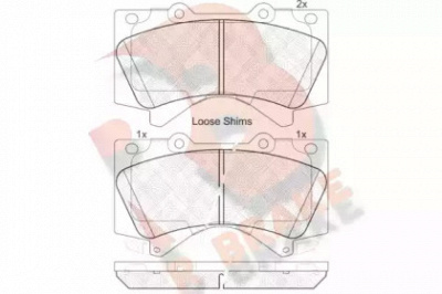 R BRAKE rb1874 -  Комплект тормозных колодок, дисковый тормоз